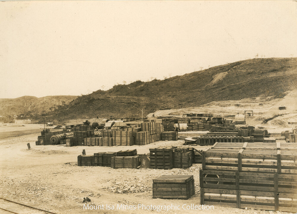 Excavations for spray pond of Mines Power Station, Mount Isa Mines, January 1930