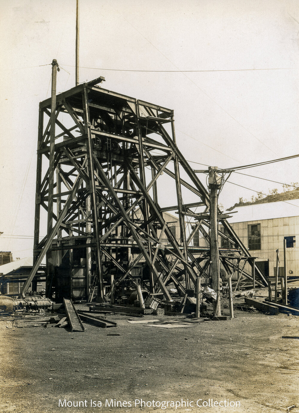 Man and Supply Headframe, Mount Isa Mines, December 1930