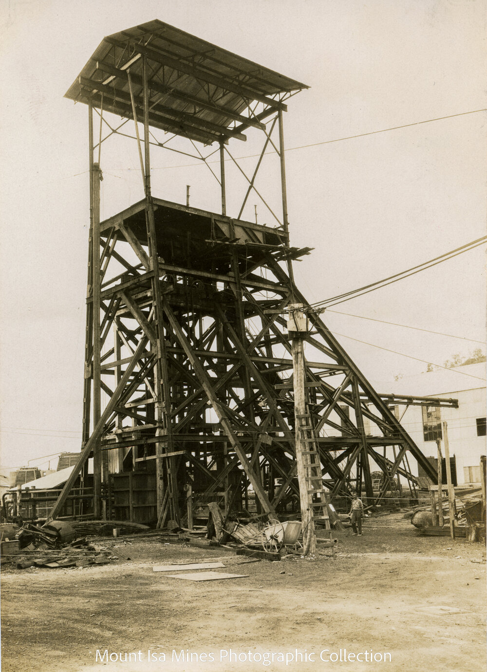 Man and Supply Headframe , Mount Isa Mines, c.1930