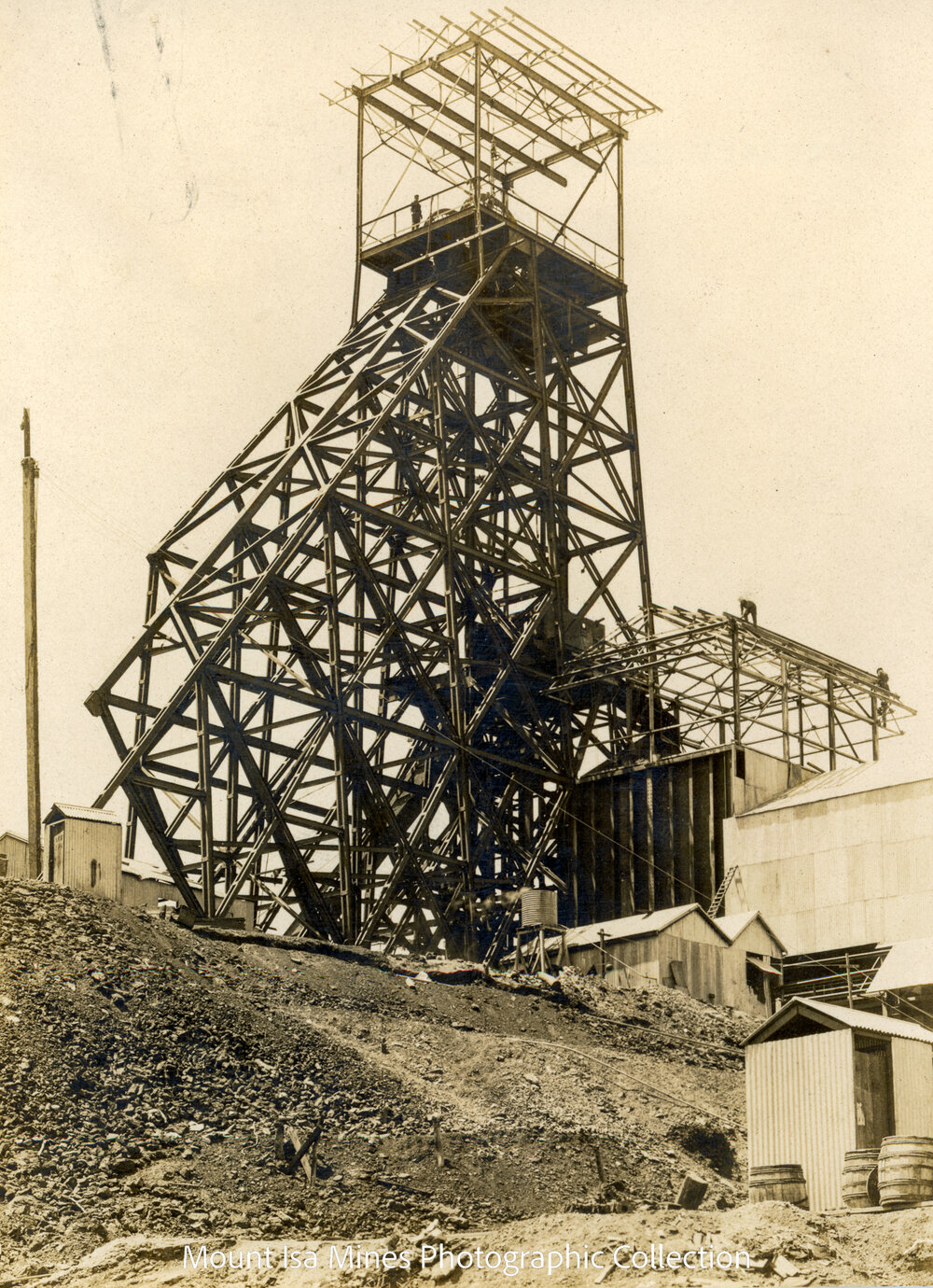 Urquhart Shaft Headframe, Mount Isa Mines, February 1931