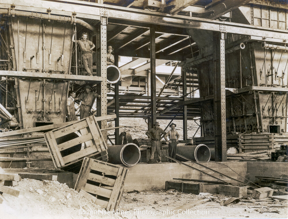 Blast furnaces under erection, November 1930