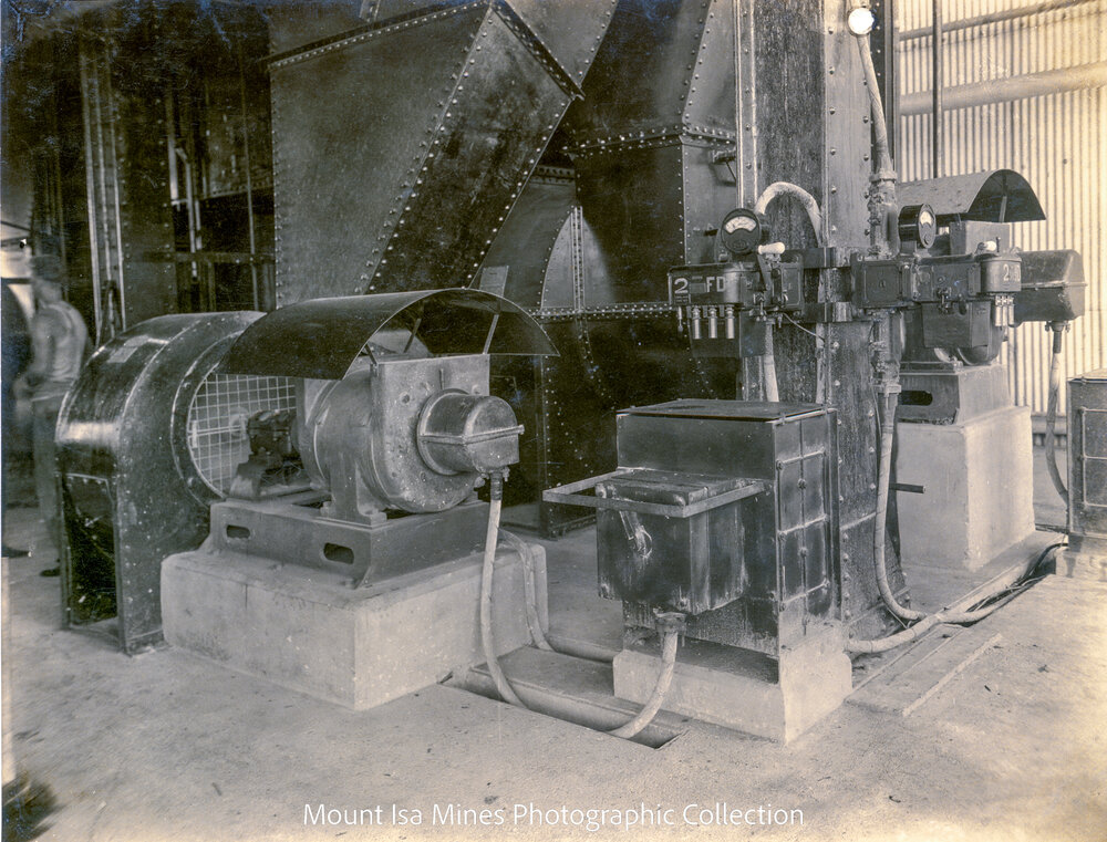 Boiler gouse basement forced draft fans, Mount Isa Mines, January 1931