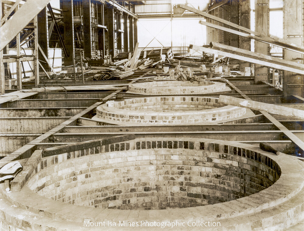 Drossing Plant showing kettle foundations, Mount Isa Mines, November 1930