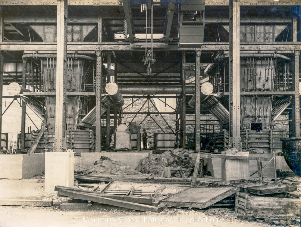 Front elevation of blast furnaces, Mount Isa Mines, December 1930