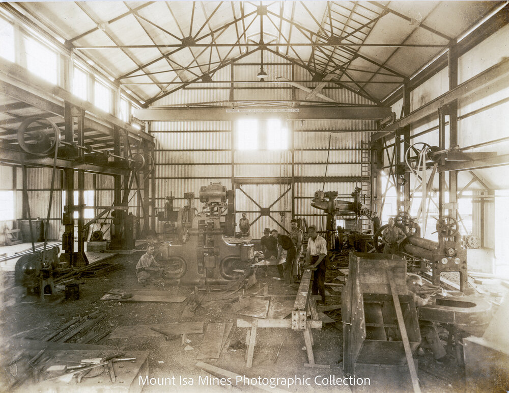 Interior of Boilermakers Shop, Mount Isa Mines, December 1930