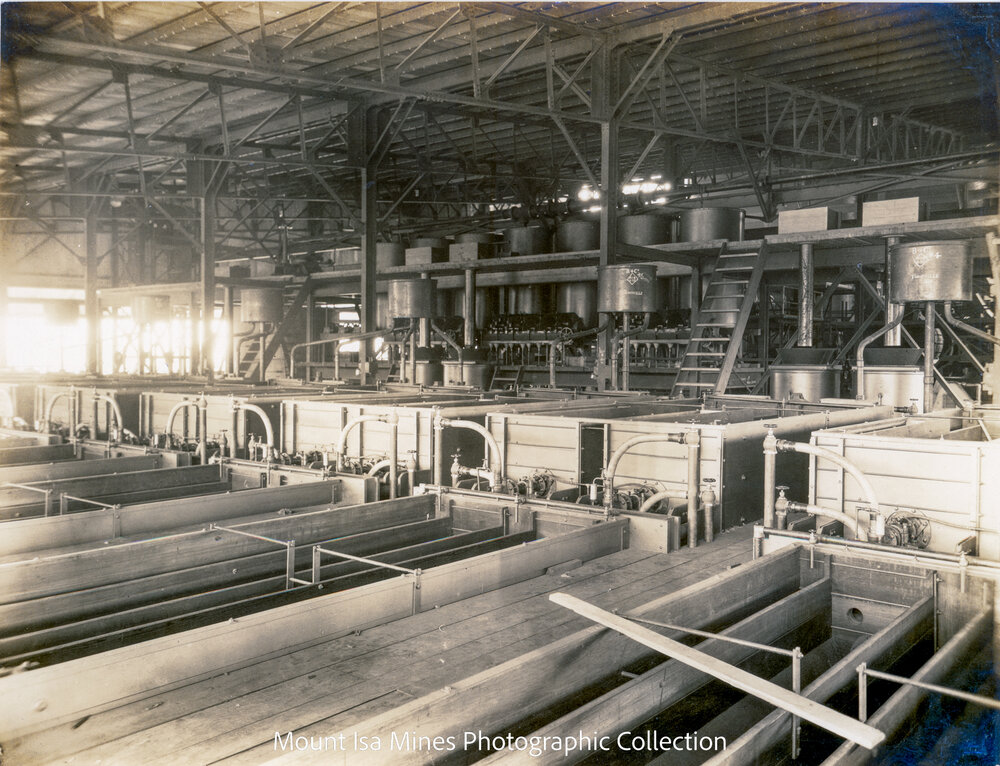 Mill flotation section, cells, and reagent platform, Mount Isa Mines, December 1930