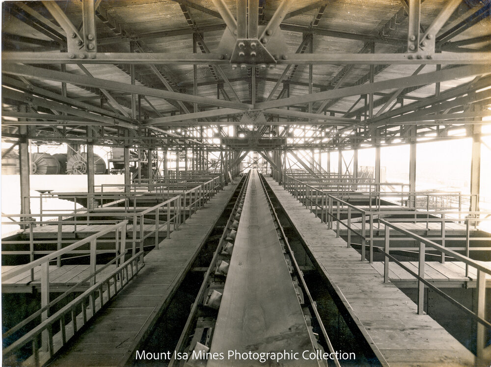 No 3 Conveyor over Smelter storage bins, December 1930