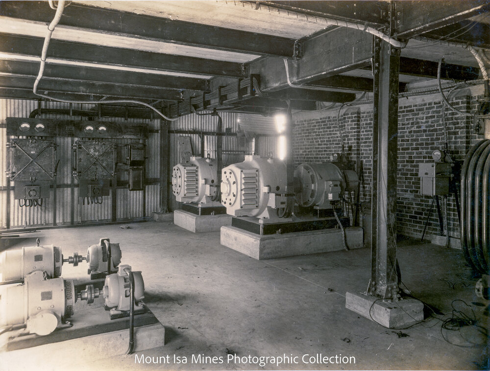 Smelter substation basement, Mount Isa Mines, January 1931