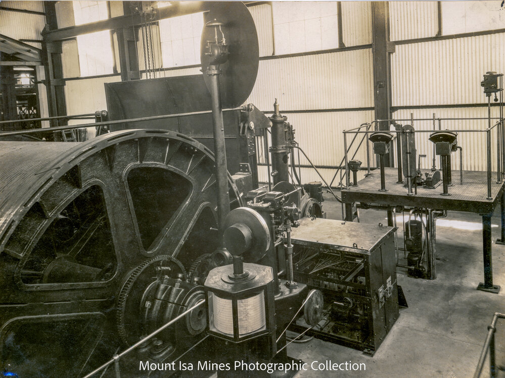 Winding machine at Man and Supply area, Mount Isa Mines, January 1931