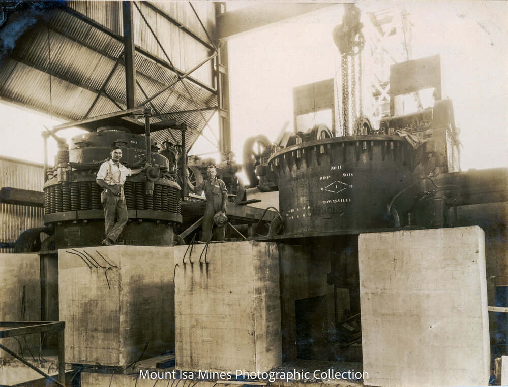 Concentrator Symons Disc Crushers, Mount Isa Mines, March 1930
