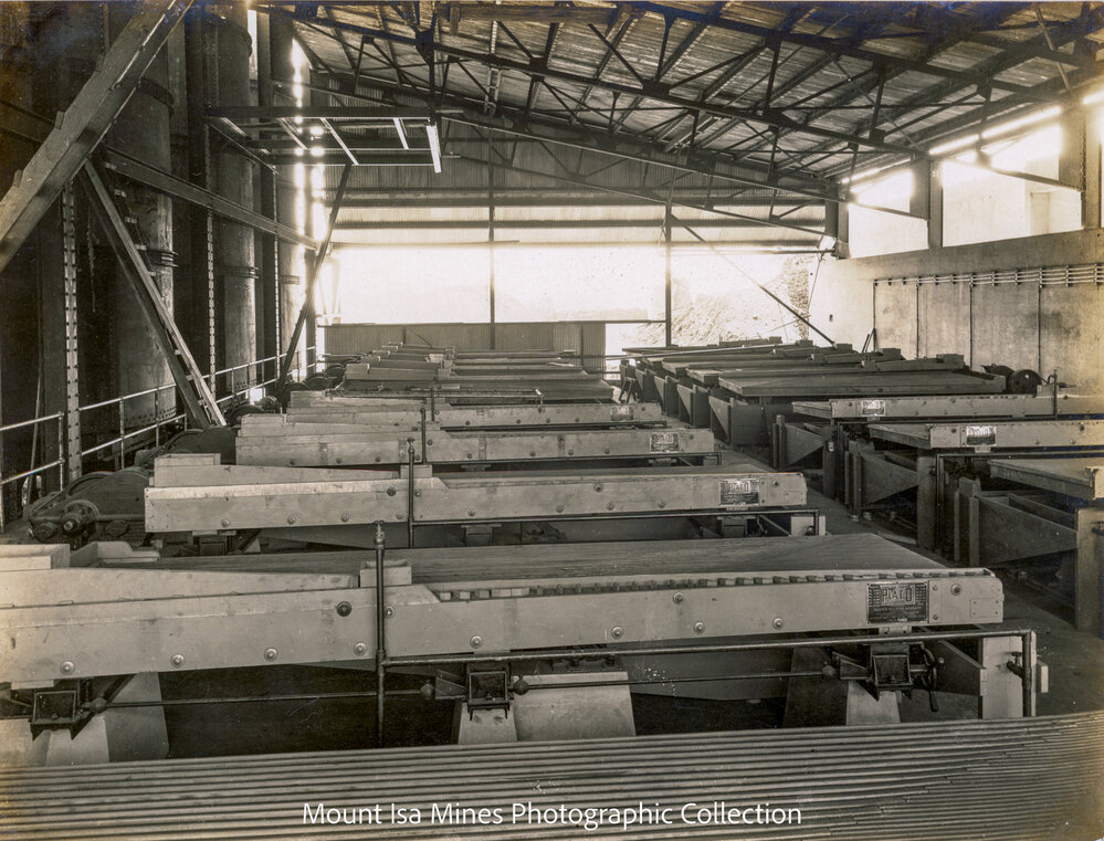 Concentrator table section, Mount Isa Mines, September 1930