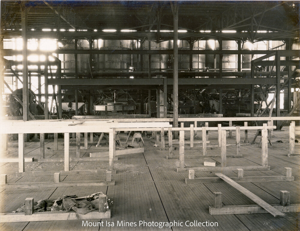 Mill flotation floor, Mount Isa Mines, July 1930