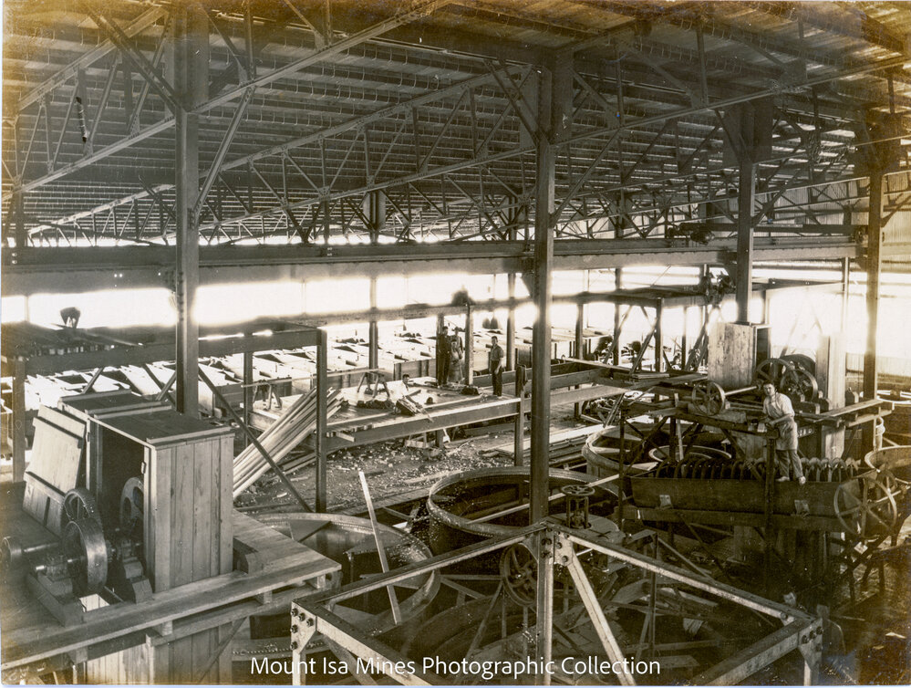 Mill classifying, thickening, and flotation sections, Mount Isa Mines, August 1930