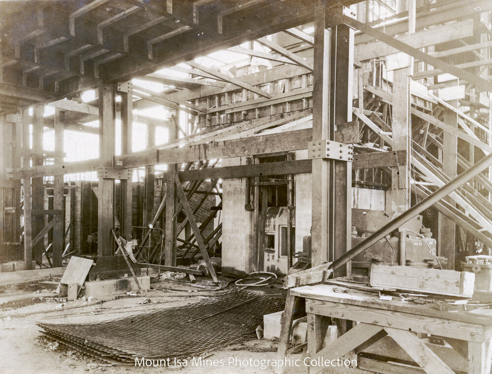 Mines Power Station concrete foundations for turbo alternators, Mount Isa Mines, March 1930