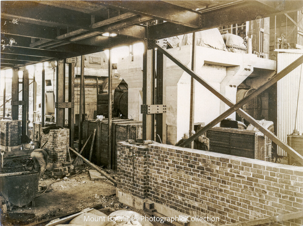 Mines Power Station division wall between turbine room and switchroom in the basement, Mount Isa Mines, May 1930
