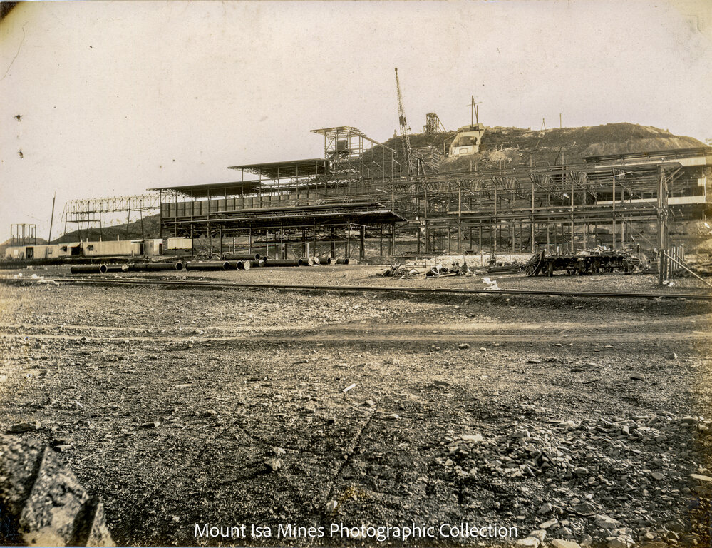 Smelter under construction Blast Furnace and Casting Plant, Mount Isa Mines, June 1930