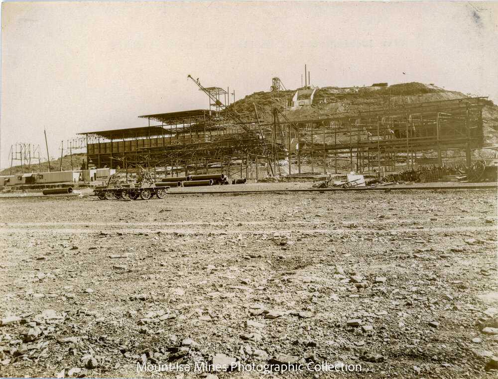 Copper Smelter and Urquhart Shaft under construction, Mount Isa Mines, May 1930