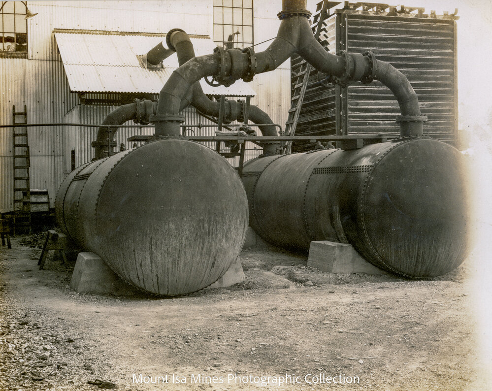 Compressor Plant air receivers, Mount Isa Mines, February 1931