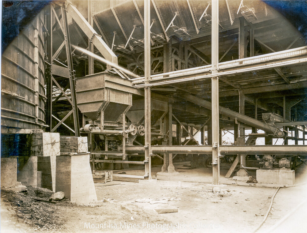Dwight and Lloyd Sinter Plant basement, Mount Isa Mines, March 1931