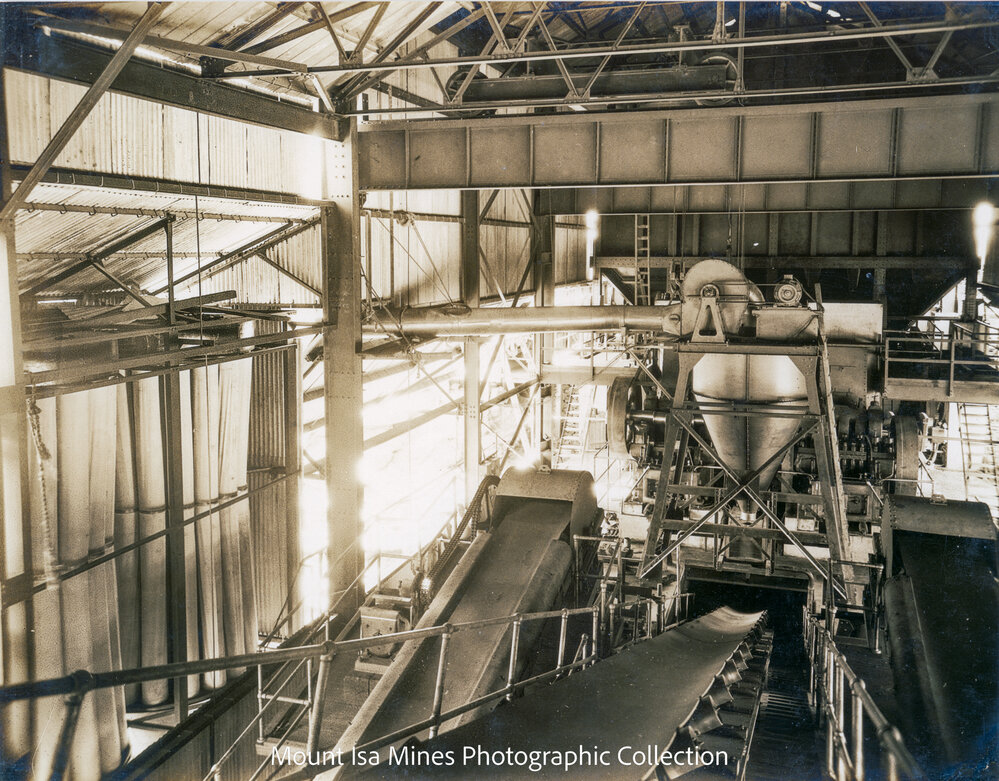 Interior of Mill Crushing Plant from Screening Tower, Mount Isa Mines, March 1931
