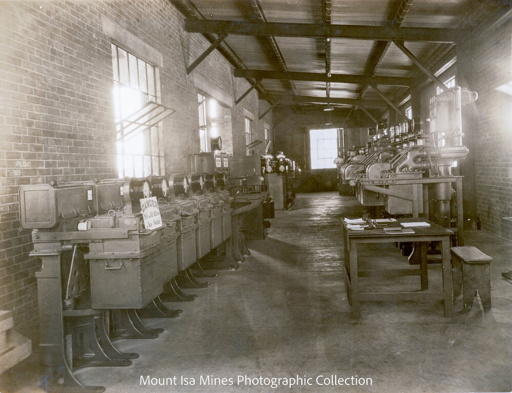 Interior of Main Power House switch room, Mount Isa Mines, April 1931