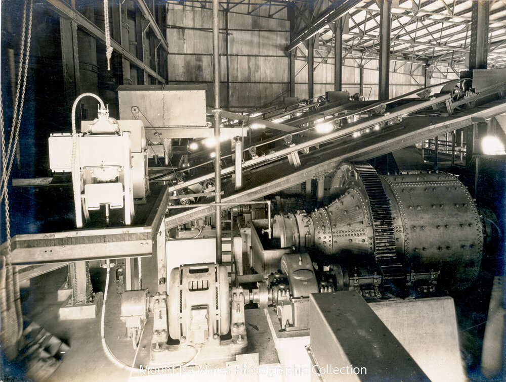Mill grinding section, Mount Isa Mines, February 1931