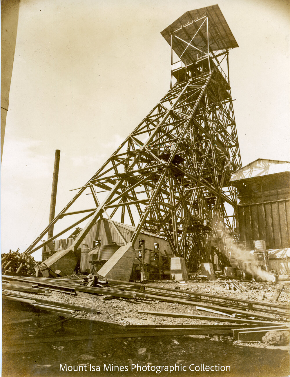 Urquhart Shaft Headframe, Mount Isa Mines, March 1931