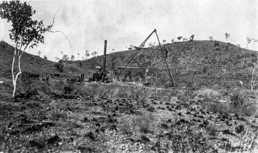 Steam powered diamond drill, Mount Isa Mines, c.1930