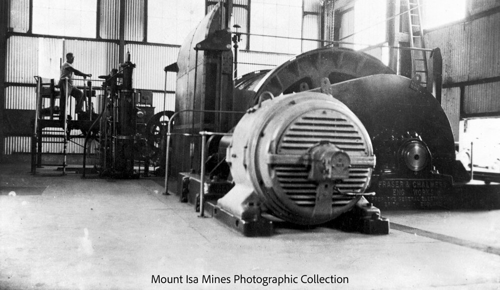 Man and Supply winder, Mount Isa Mine, c.1931
