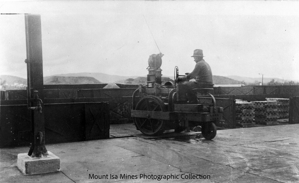 Loading lead ingots at Lead Smelter, Mount Isa Mines, c.1931
