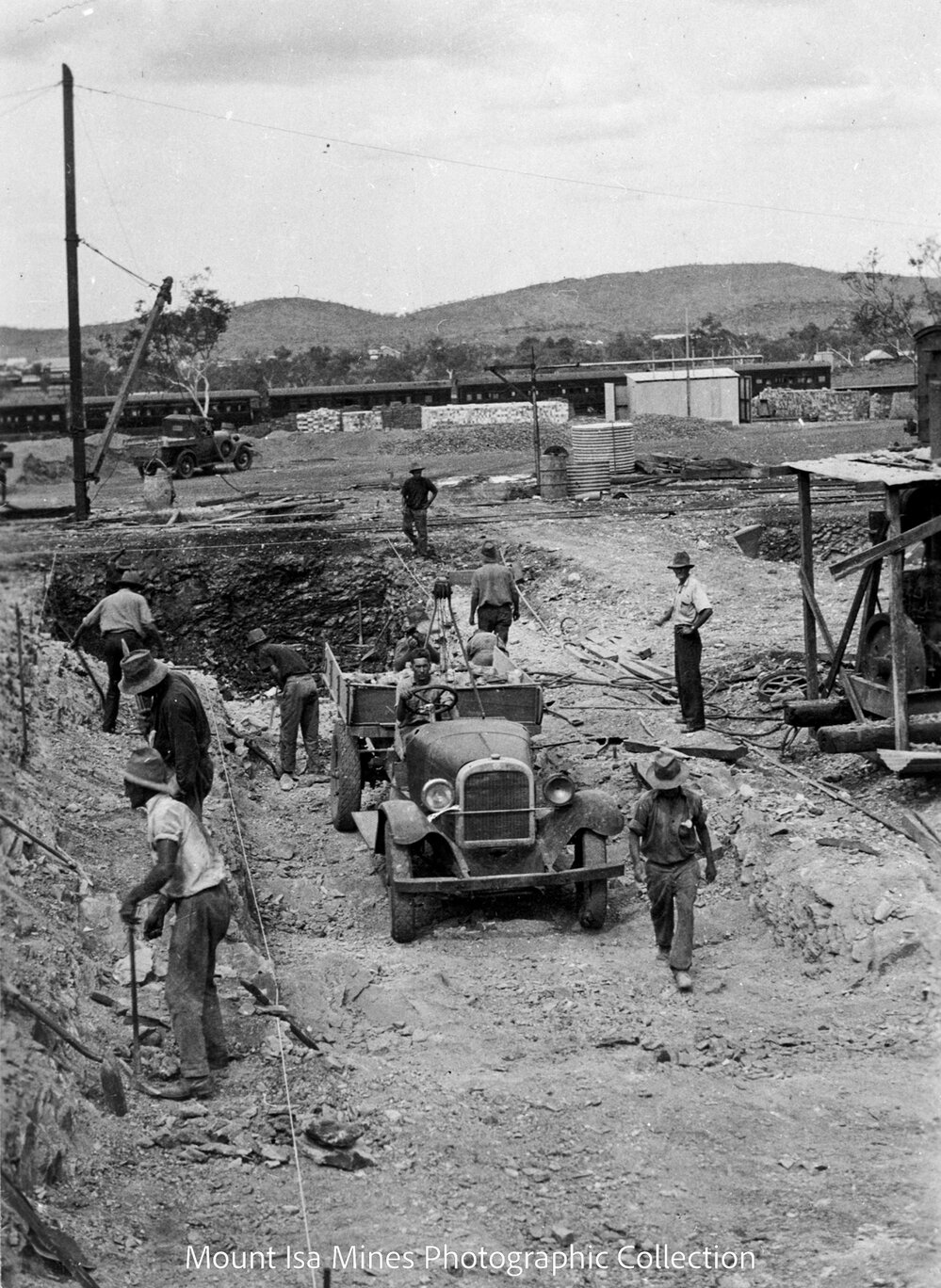Crusher pit excavation, Mount Isa Mines, May 1932 