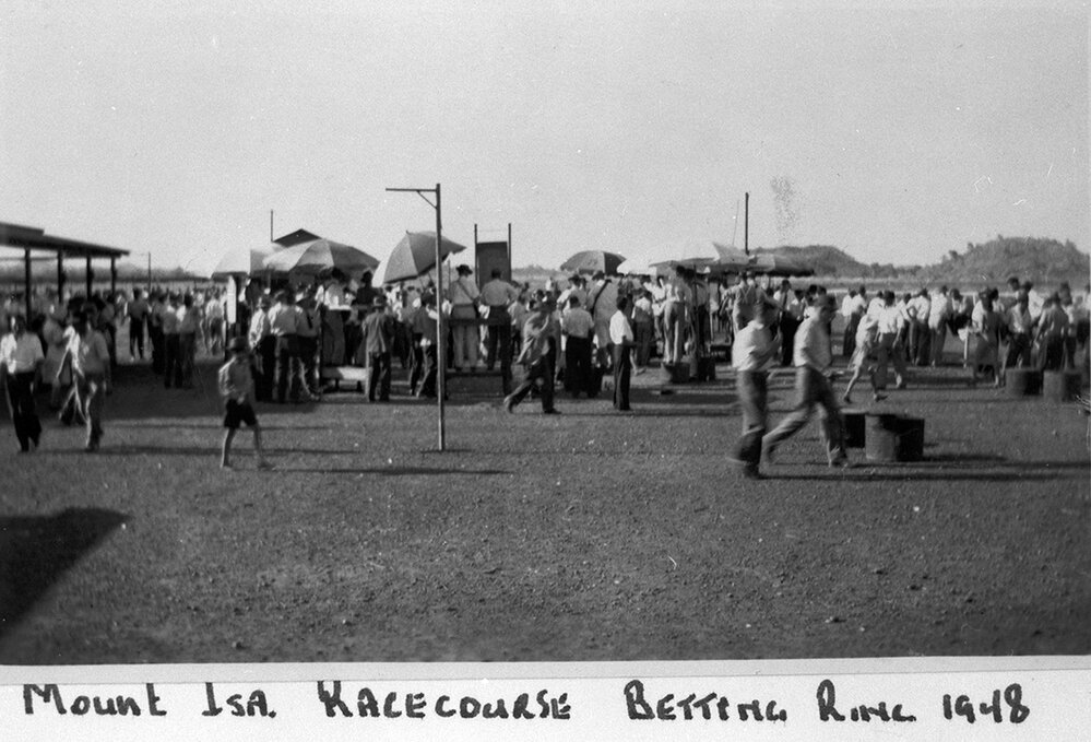 Mount Isa Racecourse betting ring, c.1948