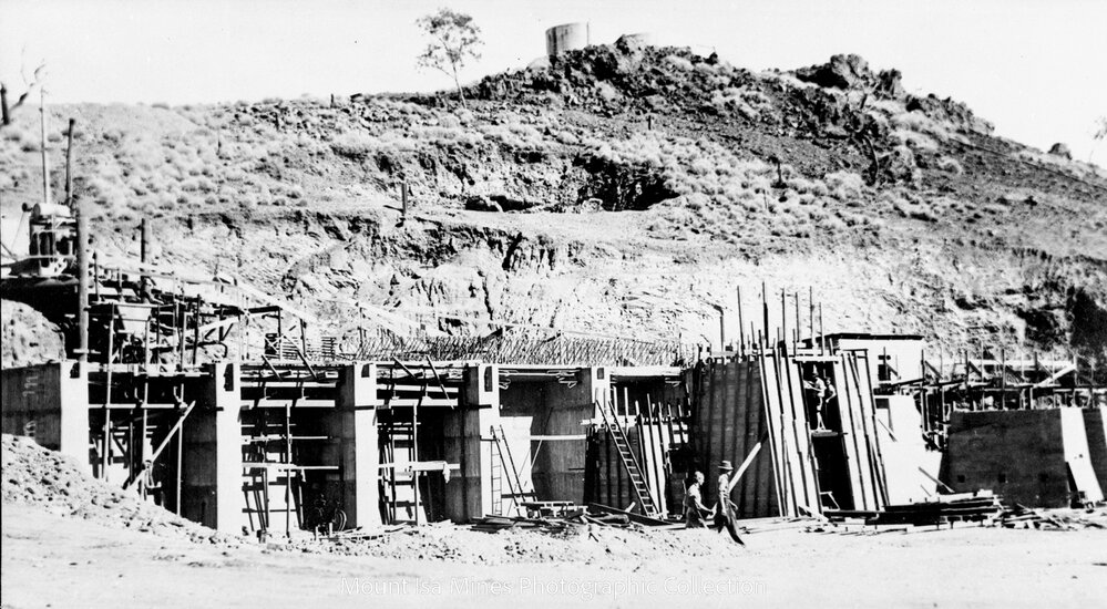 Crusher foundation, Mount Isa Mines, October 1949