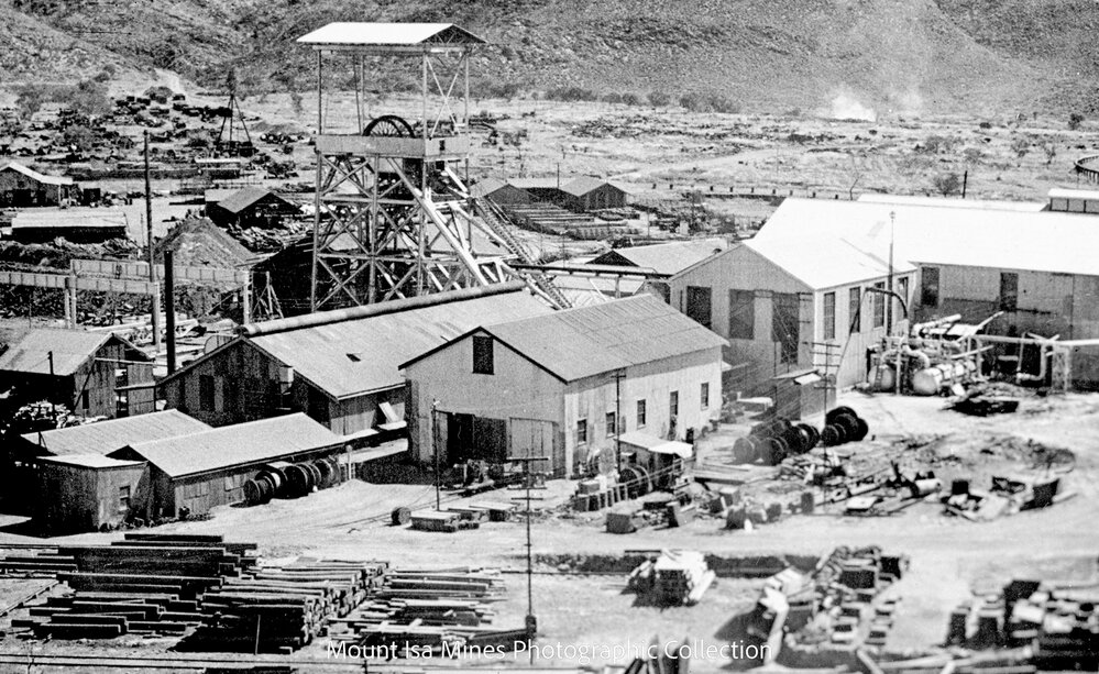 Man and Supply Shaft, Mount Isa Mines, c.1950