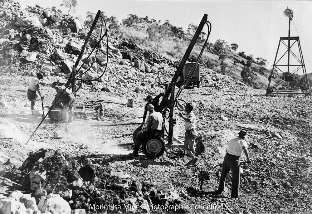 Spillway under construction, Lake Moondarra, August 1956 
