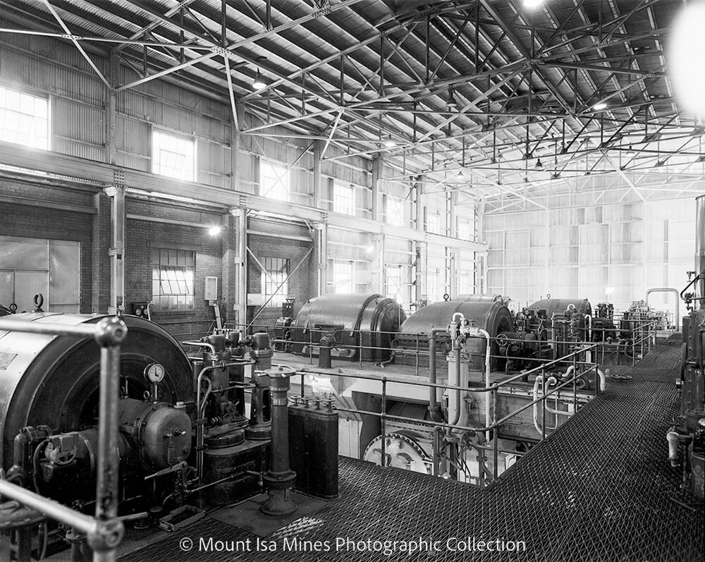 Mines Power Station machine hall, Mount Isa Mines, December 1958