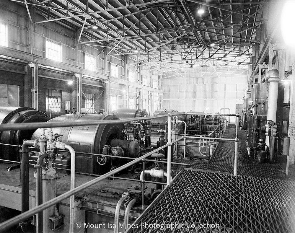 Mines Power Station machine hall, Mount Isa Mines, December 1958