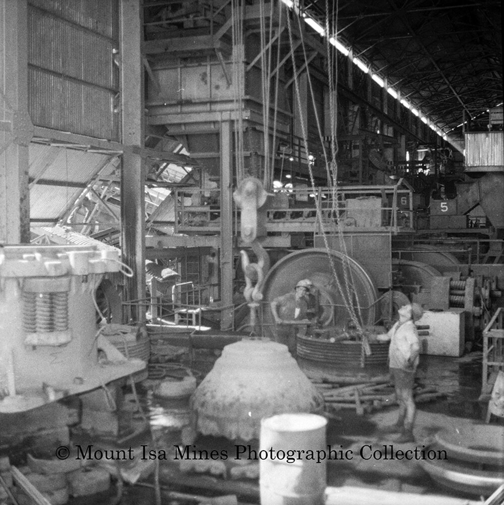 Cone crusher repair mill, Mount Isa Mines, November 1959