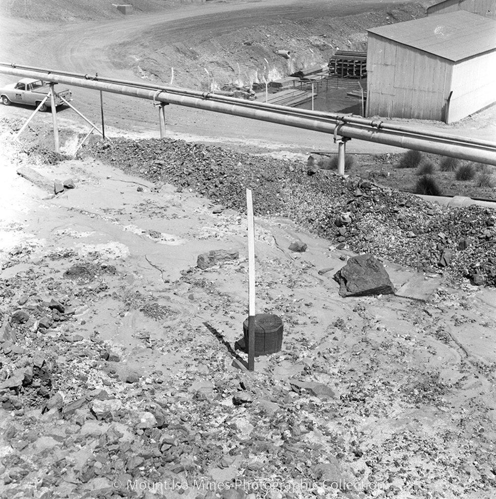 Ground for new K57/R62 Ore Shaft, Mount Isa Mines, September 1959