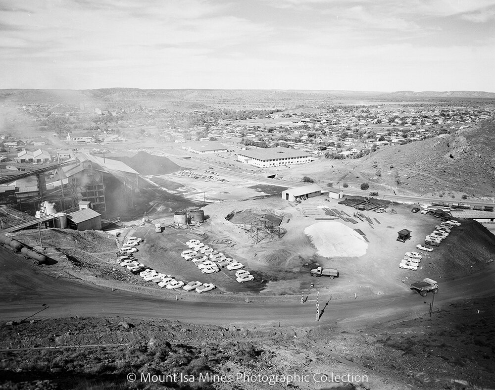 New Copper Stack under construction, Mount Isa Mines, June 1959