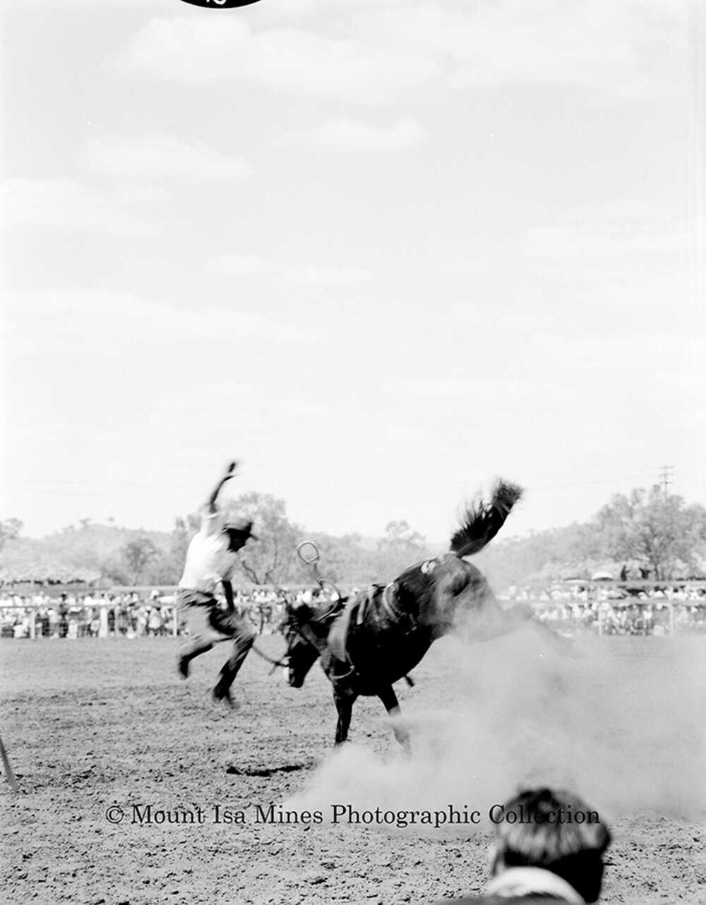 Mount Isa Rotary Rodeo Rough Riding, Spear Creek, September 1959
