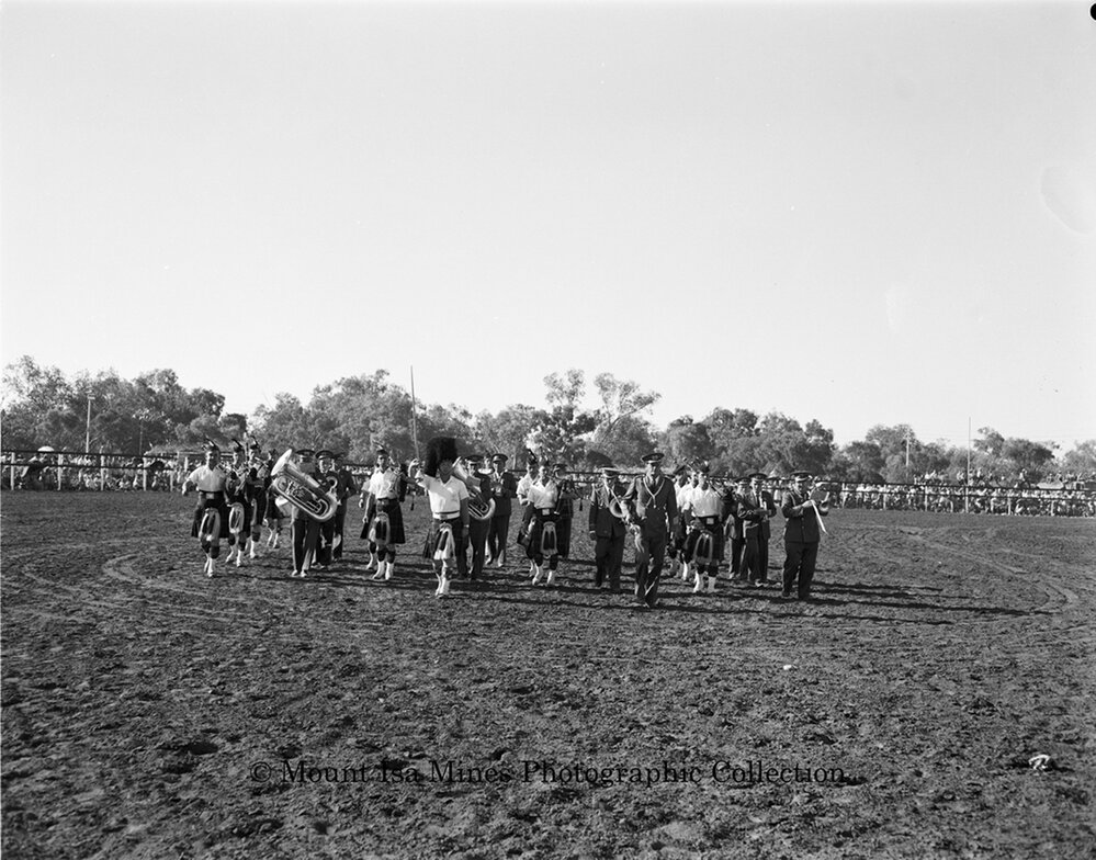 Mount Isa Rotary Rodeo band, Spear Creek, September 1959