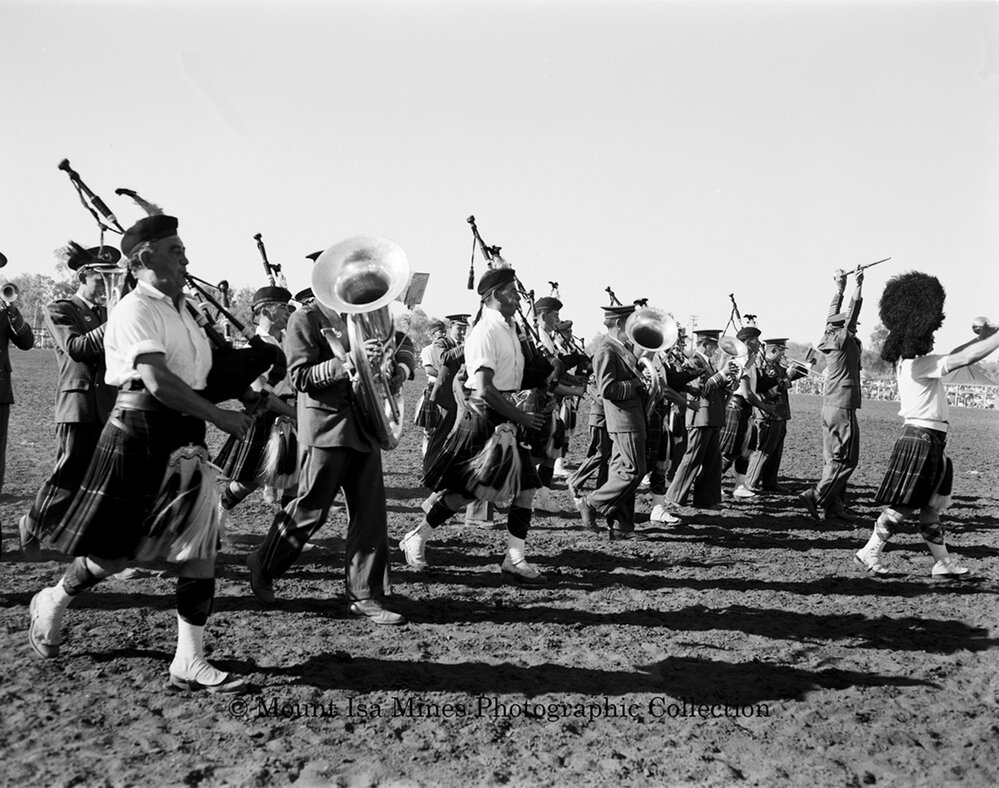 Mount Isa Rotary Rodeo band, Spear Creek, September 1959