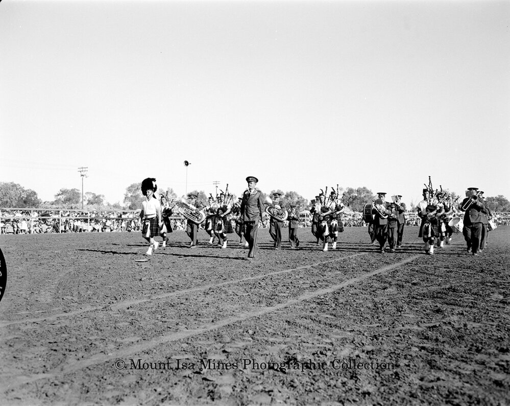 Mount Isa Rotary Rodeo band, Spear Creek, September 1959