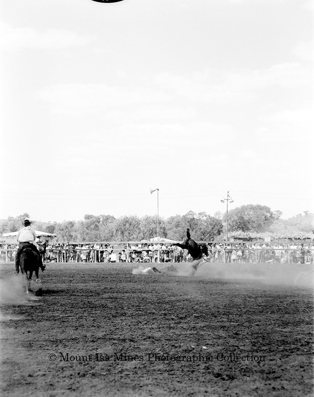 Mount Isa Rotary Rodeo Rough Riding, Spear Creek, September 1959