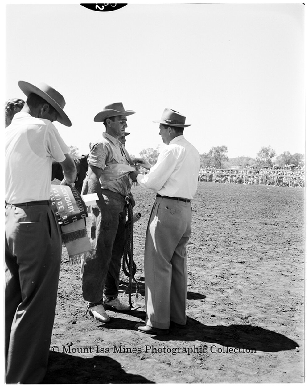 Mount Isa Rotary Rodeo presentation, Spear Creek, September 1959