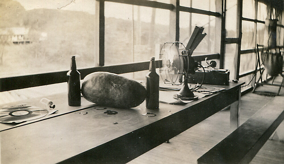 Cooling off in dormitory, Mineside, c.1932