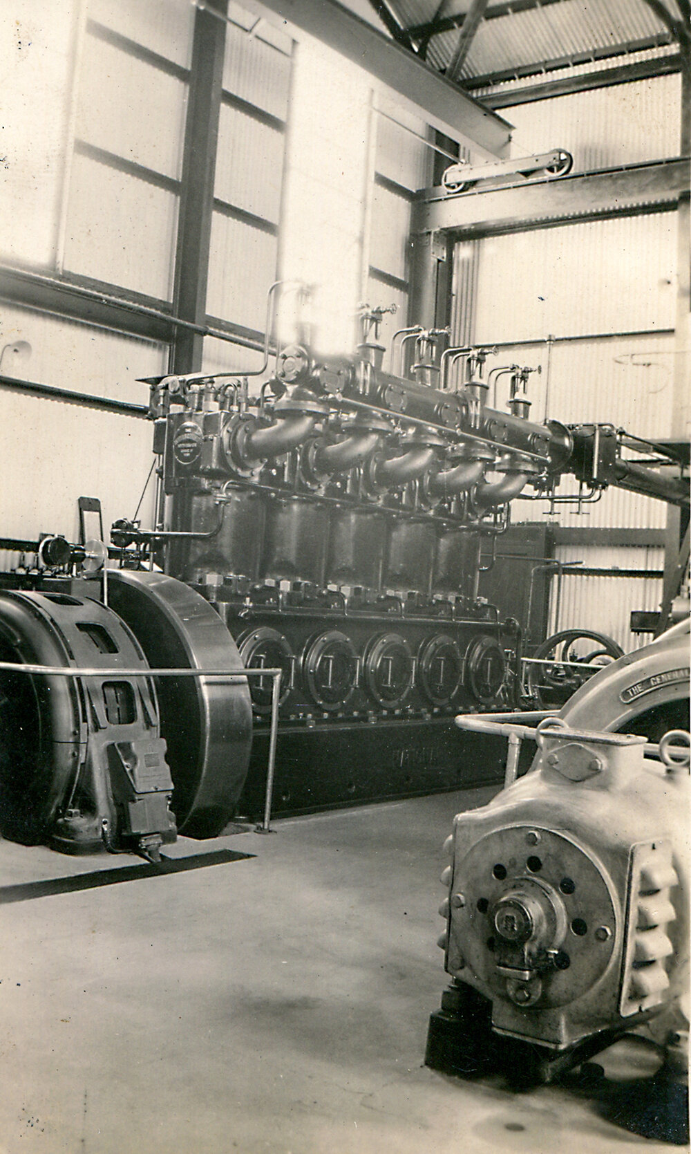Diesel generator at Man and Supply Area, Mount Isa Mines, c.1930