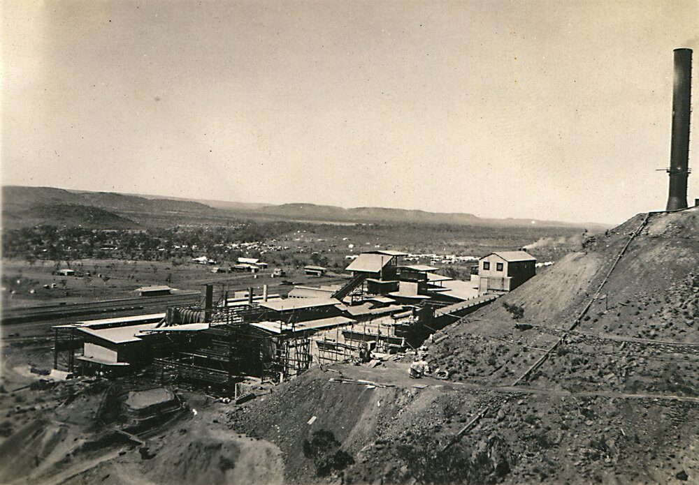 Dwight and Lloyd Sinter Plant under construction, Mount Isa Mines, c.1931
