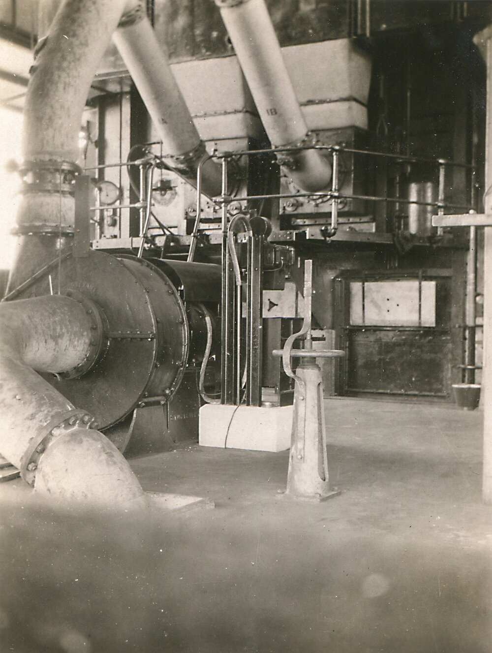 Fuller bonnet pulverised coal feed fans Mines Power Station, Mount Isa Mines, c.1932
